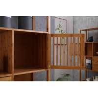 Selma Bamboo Bookcase - Right Facing Spindle Cabinet, Natural