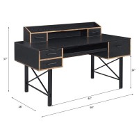 Acme Safea Wooden Rectangular 5-Drawer Computer Desk In Black