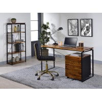 Acme Jurgen Wooden Rectangle Top Writing Desk In Oak And Black