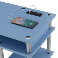 Designs2Go No Tools Student Desk With Charging Station And Shelves