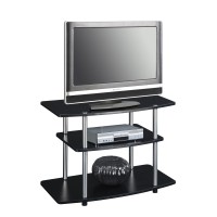 Convenience Concepts Designs2Go No Tools 37 Inch 3 Tier Tv Stand, Black