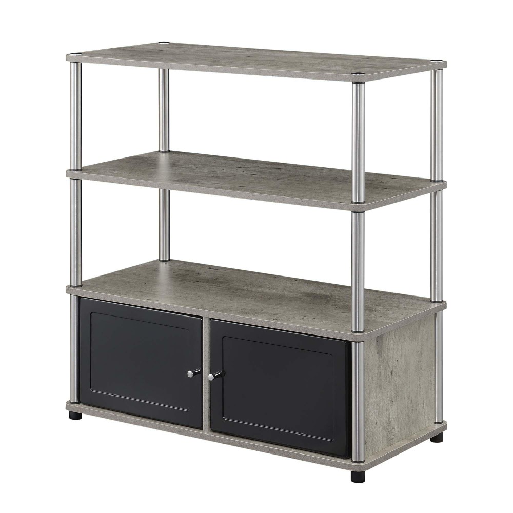 Designs2Go Highboy Tv Stand With Storage Cabinets And Shelves