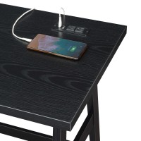 Designs2Go Trestle Desk With Charging Station And Shelves