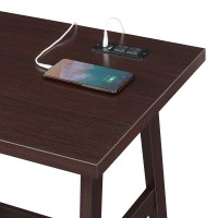 Designs2Go Trestle Desk With Charging Station And Shelves