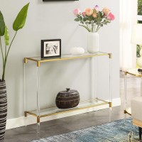 Royal Crest 2 Tier Acrylic Glass Console Table