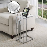 Town Square Chrome Faux Marble C End Table