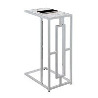 Town Square Chrome Faux Marble C End Table