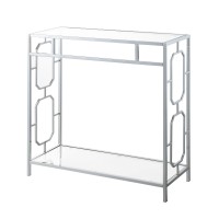 Omega Chrome Glass Hall Table With Shelf