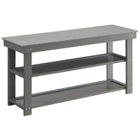 Convenience Concepts Oxford Utility Mudroom Bench With Shelves, Gray