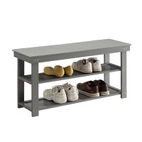 Convenience Concepts Oxford Utility Mudroom Bench With Shelves, Gray