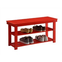 Convenience Concepts Oxford Utility Mudroom Bench, Red