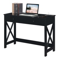 Convenience Concepts Oxford Desk With Charging Station, 42, Black