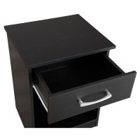 Lindsey 1-Drawer Black Nightstand (24 In. H X 16 In. W X 18 In. D)