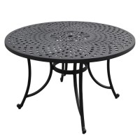 Sedona 46 Cast Aluminum Dining Table In Charcoal Black Finish