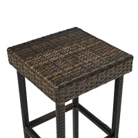 Palm Harbor Outdoor Wicker Bar Height Stool (Set Of 2) In Brown