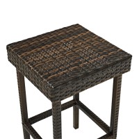 Palm Harbor Outdoor Wicker Bar Height Stool (Set Of 2) In Brown