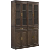 Stanton 2Pc Glass Door Kitchen Storage Pantry Cabinet Set