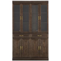 Stanton 2Pc Glass Door Kitchen Storage Pantry Cabinet Set