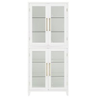 Roarke Glass Door Kitchen Pantry Storage Cabinet