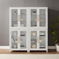 Roarke 2Pc Glass Door Kitchen Pantry Storage Cabinet Set