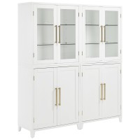 Roarke 2Pc Pantry Storage Cabinet W/Glass Door Hutch Set