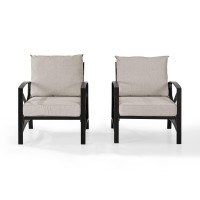 Kaplan 2 Pc Outdoor Seating Set With Oatmeal Cushion - Two Outdoor Chairs