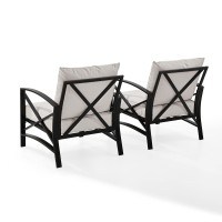 Kaplan 2 Pc Outdoor Seating Set With Oatmeal Cushion - Two Outdoor Chairs