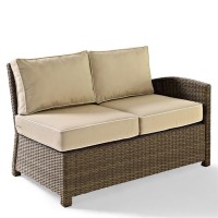 Bradenton Outdoor Wicker Sectional Right Corner Loveseat With Sand Cushions