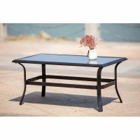 Direct Wicker Black Rectangle Metal Outdoor Coffee Table