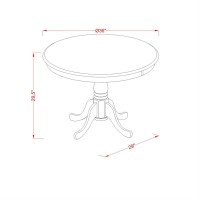 Anav5-Whi-W 5 Pc Small Kitchen Table Set-Round Kitchen Table And 4 Chairs For Dining Room