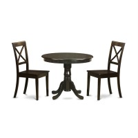 Anbo3-Cap-W 3 Pc Kitchen Table Set- Table Plus 2 Dining Chairs