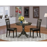 Anca3-Cap-Lc 3 Pc Kitchen Table- Table And 2 Chairs For Dining Room