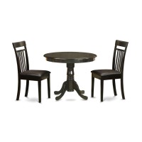 Anca3-Cap-Lc 3 Pc Kitchen Table- Table And 2 Chairs For Dining Room