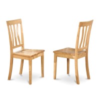 Set Of 2 Chairs Anc-Oak-W Antique Kitchen Dining Chair Wood Seat With Oak Finish