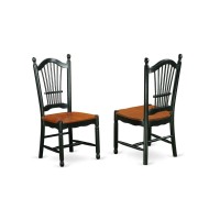 Ando3-Bch-W 3 Pc Kitchen Table Set With A Kitchen Table And 2 Wood Seat Kitchen Chairs In Black And Cherry