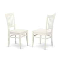 Angr5-Lwh-W 5 Pc Set With A Kitchen Table And 4 Wood Kitchen Chairs In Linen White.