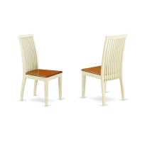 Anip5-Bmk-W 5 Pc Dining Set With A Kitchen Table And 4 Wood Seat Kitchen Chairs In Buttermilk And Cherry