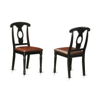 Anke5-Blk-Lc 5 Pc Dining Set Including 4 Leather Chairs In Black