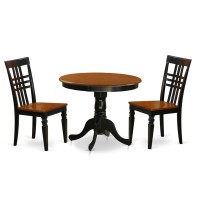Anlg3-Bch-W 3 Pc Kitchen Table Set With A Table And 2 Dining Chairs In Black And Cherry