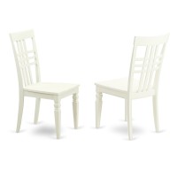 Anlg5-Lwh-W 5 Pc Set With A Table And 4 Wood Kitchen Chairs With Linen White.
