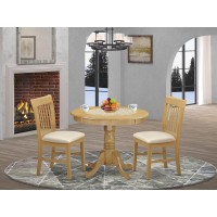 Anno3-Oak-C 3 Pc Table And Chair Set - Kitchen Table And 2 Dining Chairs