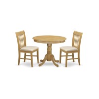 Anno3-Oak-C 3 Pc Table And Chair Set - Kitchen Table And 2 Dining Chairs