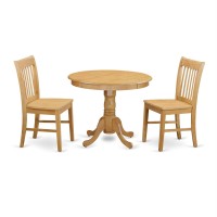 Anno3-Oak-W 3 Pc Dining Room Set - Small Kitchen Table And 2 Dining Chair