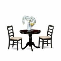 Anpf3-Cap-C 3 Pc Small Kitchen Table And Chairs Set-Round Kitchen Table And 2 Kitchen Chairs