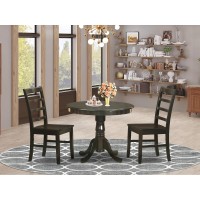 Anpf3-Cap-W 3 Pc Small Kitchen Table Set-Small Kitchen Table Plus 2 Kitchen Dining Chairs