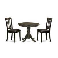 Anti3-Cap-Lc 3 Pc Small Kitchen Table And Chairs Set-Small Table And 2 Dining Chairs