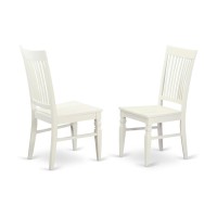 Anwe3-Lwh-W 3 Pc Set With A Table And 2 Wood Dinette Chairs In Linen White.