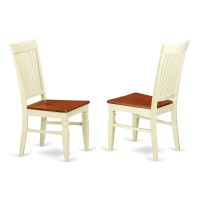 Anwe5-Bmk-W 5 Pc Dining Set With A Kitchen Table And 4 Wood Seat Kitchen Chairs In Buttermilk And Cherry