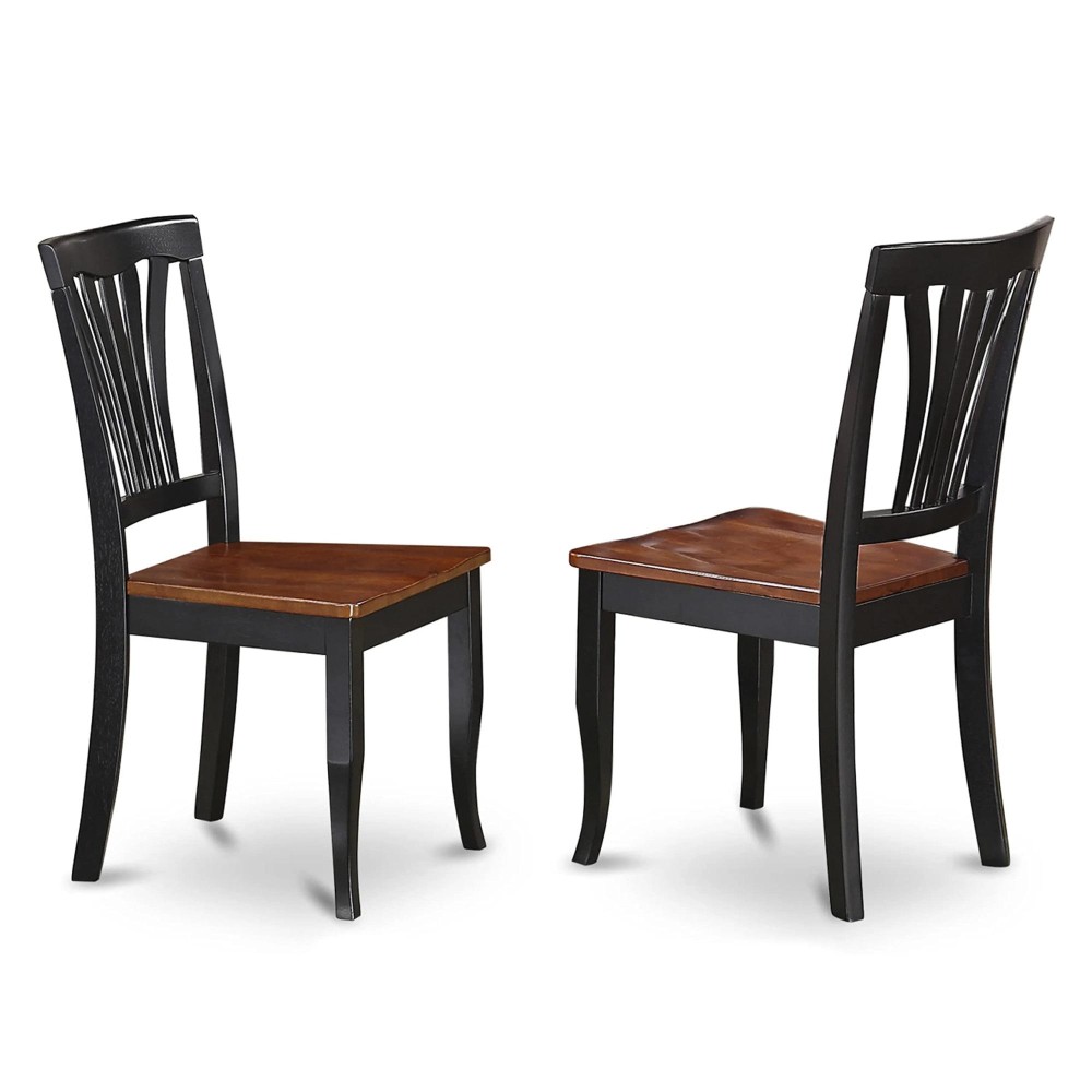 Avat5-Blk-W 5 Pc Dining Room Set-Oval Dining With Leaf And 4 Dining Chairs