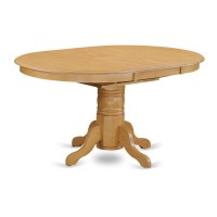 Avat5-Oak-W 5 Pc Dining Room Set-Oval Dinette Table With Leaf And 4 Dining Chairs